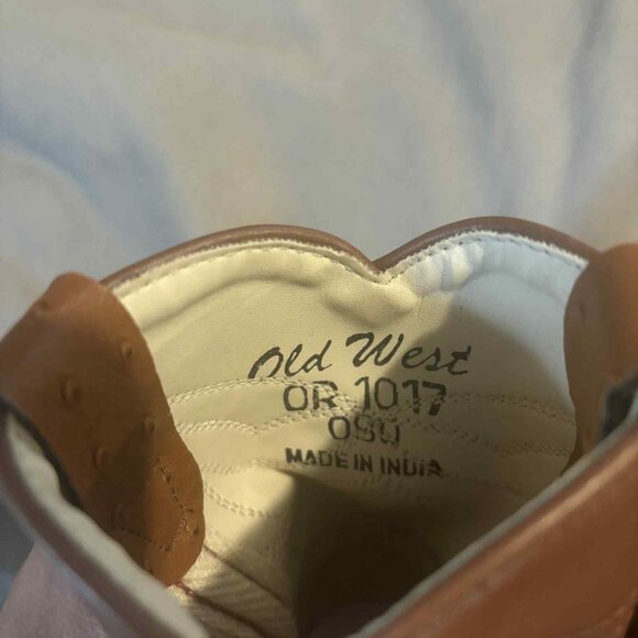 Size 11/12 Old West Kids' Brown Cowboy Boots - #OR-1017 - Picture 2 of 5